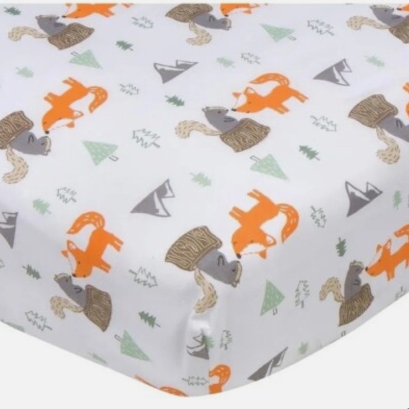 New Gerber Woodland Fitted Crib Sheets Fox Squirrel - Picture 6 of 6